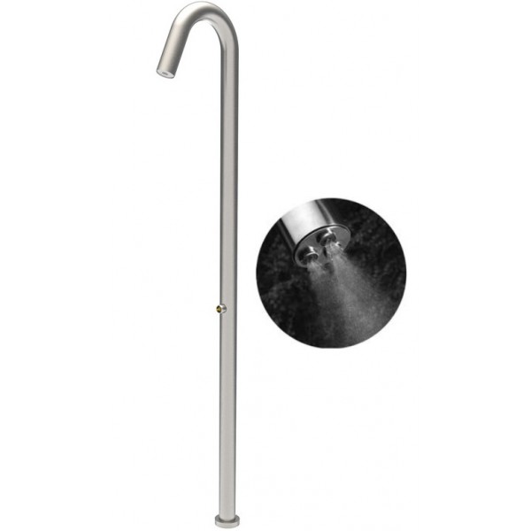 Στήλη ντους εξωτερικού χώρου από inox mist, με λαβές inox, 1 εξόδου με ρυθμιστή θερμοκρασίας & κάλυμμα προστασίας, χρώμα: Χρωμέ επιφάνεια: Βουρτσισμένη Εξωτερικού χώρου Στήλη ντους εξωτερικού χώρου από inox mist, με λαβές inox, 1 εξόδου με ρυθμιστή θερμοκρασίας & κάλυμμα προστασίας, χρώμα: Χρωμέ επιφάνεια: Βουρτσισμένη Εξωτερικού χώρου