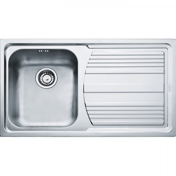 Νεροχύτης ανοξείδωτος 86x50 από inox επιφάνεια: Σαγρέ - Ανάγλυφη με πάγκο δεξιά ένθετος 1 γούρνα, χρώμα: Χρωμέ Ανοξείδωτοι