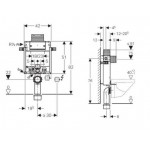 Concealed cistern for wall-mounted toilet for double wall With frame 12x82cm Concealed cisterns for wall-mounted WC