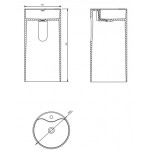 Washbasin Floor standing 45x45x90 material: Solid Surface, color: White surface: Matt Floor standing