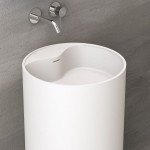 Washbasin Floor standing 45x45x90 material: Solid Surface, color: White surface: Matt Floor standing