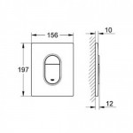 Flush wall plates for concealed cistern dual flush valve material: ABS Pneumatic, color: Chrome surface: Matt