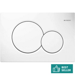 Πλακέτα εντοιχιζόμενου καζανακίου από ABS διπλής ενέργειας μηχανικά, χρώμα: Λευκό επιφάνεια: Γυαλιστερή