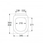 Κάλυμμα λεκάνης soft closing Wrapover Compact, quick release, χρώμα: Λευκό Καλύμματα
