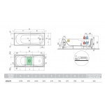 Bathtub Rectangular 160x70x55 material: Acrylic, color: White no grab bars surface: Glossy Rectangular