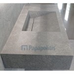 Πάγκος μπάνιου με νιπτήρα 120x50x15 από γρανίτη gres porcell.smaltato επιφάνεια: Ματ με 1 νιπτήρα χωρίς οπή, με κεκλιμένη γούρνα, χρώμα: Γκρι Νιπτηροπάγκοι