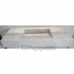Πάγκος μπάνιου με νιπτήρα 120x50x15 από γρανίτη gres porcell.smaltato επιφάνεια: Ματ με 1 νιπτήρα χωρίς οπή, με κεκλιμένη γούρνα, χρώμα: Γκρι Νιπτηροπάγκοι