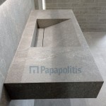 Πάγκος μπάνιου με νιπτήρα 120x50x15 από γρανίτη gres porcell.smaltato επιφάνεια: Ματ με 1 νιπτήρα χωρίς οπή, με κεκλιμένη γούρνα, χρώμα: Γκρι Νιπτηροπάγκοι