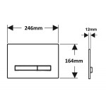 Flush wall plates for concealed cistern brushed chrome Actuation dual flush valve material: ABS, color: Grey surface: Brushed