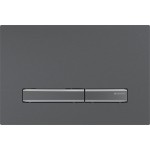 Flush wall plates for concealed cistern brushed chrome Actuation dual flush valve material: ABS, color: Grey surface: Brushed