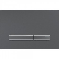 Flush wall plates for concealed cistern brushed chrome Actuation dual flush valve material: ABS, color: Grey surface: Brushed