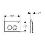 Flush wall plates for concealed cistern Actuation dual flush valve material: ABS, color: Chrome surface: Glossy