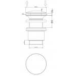 Waste Valve Black Metal Brushed PVD Without overflow material: Brass surface: Brushed, color: Black Waste overflows