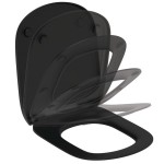 Κάλυμμα λεκάνης soft closing Wrapover, silk black slim, χρώμα: Μαύρο Καλύμματα