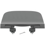 Toilet-seat soft closing, style: Sandwich, glossy grey Slim, color: Grey Toilet seats & covers Toilet-seat soft closing, style: Sandwich, glossy grey Slim, color: Grey Toilet seats & covers