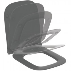 Κάλυμμα λεκάνης soft closing Sandwich glossy grey slim, χρώμα: Γκρι Καλύμματα