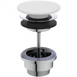 Waste Valve With overflow / Without overflow material: Brass surface: Glossy, color: White Waste overflows