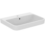 Washbasin Wall-mounted 65x48x15 With 1 bowl With hole in the middle With overflow / no pedestal material: Porcelain, color: White surface: Glossy Wall-mounted Washbasin Wall-mounted 65x48x15 With 1 bowl With hole in the middle With overflow / no pedestal material: Porcelain, color: White surface: Glossy Wall-mounted