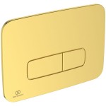 Πλακέτα εντοιχιζόμενου καζανακίου brushed gold από ABS διπλής ενέργειας μηχανικά, χρώμα: Χρυσό επιφάνεια: Βουρτσισμένη Πλακέτες