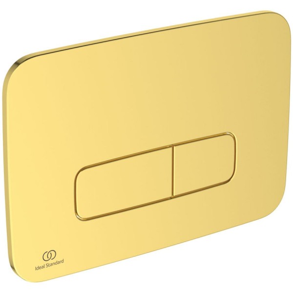 Πλακέτα εντοιχιζόμενου καζανακίου brushed gold από ABS διπλής ενέργειας μηχανικά, χρώμα: Χρυσό επιφάνεια: Βουρτσισμένη Πλακέτες