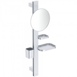 Make up mirror material: Brass / Aluminum Wall-mounted, color: Chrome surface: Matt Makeup mirrors