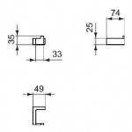 Hook Flat wall mounted material: Brass single Squared, color: Chrome surface: Glossy Hooks Hook Flat wall mounted material: Brass single Squared, color: Chrome surface: Glossy Hooks