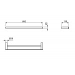 Towel 60cm round Fixed double material: Brass, color: Chrome surface: Glossy Towel rails