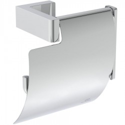 Paper holder with cover material: Brass squared, color: Chrome surface: Glossy Toilet paper holders