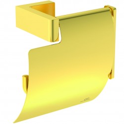 Χαρτοθήκη σκεπαστή από ορείχαλκο squared, brushed gold, χρώμα: Χρυσό επιφάνεια: Βουρτσισμένη