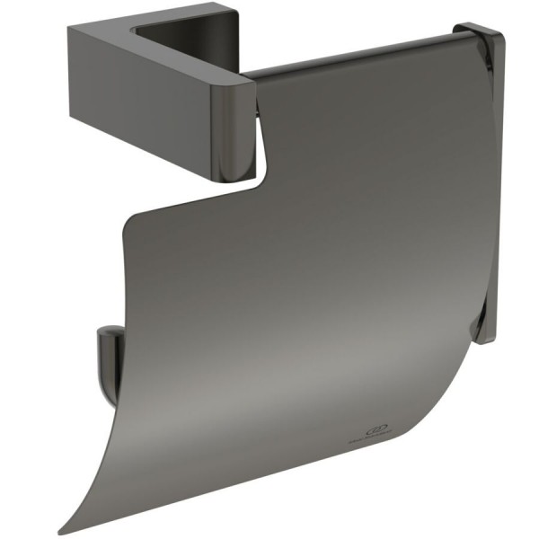 Paper holder with cover material: Brass squared, magnetic grey, color: Grey surface: Brushed Toilet paper holders Paper holder with cover material: Brass squared, magnetic grey, color: Grey surface: Brushed Toilet paper holders
