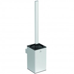 Brush (broom) material: Brass Wall-mounted squared, color: Chrome surface: Glossy Toilet brush holders