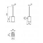 Brush (broom) material: Brass Wall-mounted squared, silver storm, color: Chrome surface: Brushed Toilet brush holders