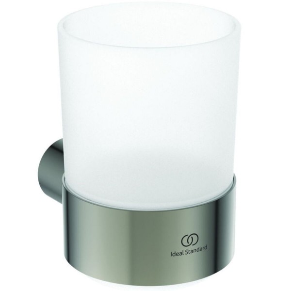 Cupholder material: Brass Wall-mounted, color: Chrome surface: Brushed Tumbler holders