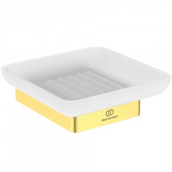 Soap material: Brass Wall-mounted squared, brushed gold, color: Gold surface: Brushed Soap holders