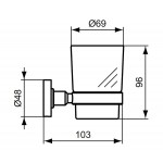 Ποτηροθήκη από ορείχαλκο επίτοιχος τύπος μαύρο γυαλί, silk black, χρώμα: Μαύρο επιφάνεια: Ματ Ποτηροθήκες