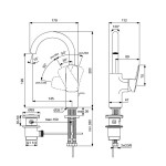 Μπαταρία νιπτήρος επικαθήμενη αναμεικτική από ορείχαλκο με βαλβίδα pop-up  υψηλή silk black, χρώμα: Μαύρο επιφάνεια: Ματ Επικαθήμενες