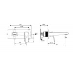 Μπαταρία νιπτήρος εντοιχιζόμενη - εξωτερικό μέρος αναμεικτική με πλακέτα χωρίς βαλβίδα, χρώμα: Μαύρο 16,6cm, silk black από ορείχαλκο επιφάνεια: Ματ Εντοιχιζόμενες εξωτερικό μέρος