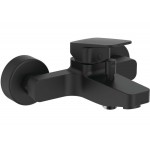 Μπαταρία μπανιέρας επίτοιχη από ορείχαλκο κορμός (χωρίς τηλέφωνο, σπιράλ, στήριγμα), silk black αναμεικτική, χρώμα: Μαύρο επιφάνεια: Ματ Επίτοιχες