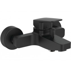 Μπαταρία μπανιέρας επίτοιχη από ορείχαλκο κορμός (χωρίς τηλέφωνο, σπιράλ, στήριγμα), silk black αναμεικτική, χρώμα: Μαύρο επιφάνεια: Ματ Επίτοιχες