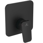 Μπαταρία ντουζιέρας εντοιχιζόμενη εξωτερικό μέρος 1 εξόδου αναμεικτική από ορείχαλκο με πλακέτα silk black, χρώμα: Μαύρο επιφάνεια: Ματ Εντοιχιζόμενες εξωτερικό μέρος