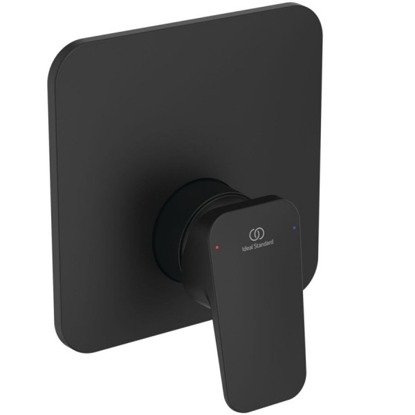 Μπαταρία ντουζιέρας εντοιχιζόμενη εξωτερικό μέρος 1 εξόδου αναμεικτική από ορείχαλκο με πλακέτα silk black, χρώμα: Μαύρο επιφάνεια: Ματ Εντοιχιζόμενες εξωτερικό μέρος