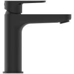 Wash basin tap Deck-mounted material: Brass mixer With pop-up waste set Μ size silk black, color: Black surface: Matt Wash basin tap Deck-mounted material: Brass mixer With pop-up waste set Μ size silk black, color: Black surface: Matt