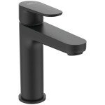 Wash basin tap Deck-mounted material: Brass mixer With pop-up waste set Μ size silk black, color: Black surface: Matt Deck-mounted