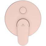 Μπαταρία ντουζιέρας εντοιχιζόμενη 2 εξόδων αναμεικτική από ορείχαλκο με πλακέτα κομπλέ, rose, χρώμα: Ροζ επιφάνεια: Ματ Εντοιχιζόμενες εξωτερικό μέρος