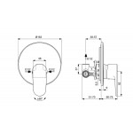 Shower tap Wall-mounted concealed - complete set 1 way material: Brass mixer With plate without hand shower, hose and holder, color: Grey surface: Matt Wall-mounted - external part Shower tap Wall-mounted concealed - complete set 1 way material: Brass mixer With plate without hand shower, hose and holder, color: Grey surface: Matt Wall-mounted - external part