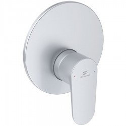 Μπαταρία ντουζιέρας εντοιχιζόμενη 1 εξόδου αναμεικτική από ορείχαλκο με πλακέτα κομπλέ, silver, χρώμα: Γκρι επιφάνεια: Ματ Εντοιχιζόμενες εξωτερικό μέρος