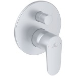 Shower tap Wall-mounted external part 2 way material: Brass mixer With plate without hand shower, hose and holder silver, color: Chrome surface: Matt Wall-mounted - external part