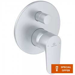 Shower tap Wall-mounted external part 2 way material: Brass mixer With plate without hand shower, hose and holder silver, color: Chrome surface: Matt Wall-mounted - external part