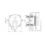 Μπαταρία ντουζιέρας εντοιχιζόμενη εξωτερικό μέρος 2 εξόδων αναμεικτική από ορείχαλκο με πλακέτα rose, χρώμα: Ροζ επιφάνεια: Ματ Εντοιχιζόμενες εξωτερικό μέρος