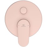 Μπαταρία ντουζιέρας εντοιχιζόμενη εξωτερικό μέρος 2 εξόδων αναμεικτική από ορείχαλκο με πλακέτα rose, χρώμα: Ροζ επιφάνεια: Ματ Εντοιχιζόμενες εξωτερικό μέρος